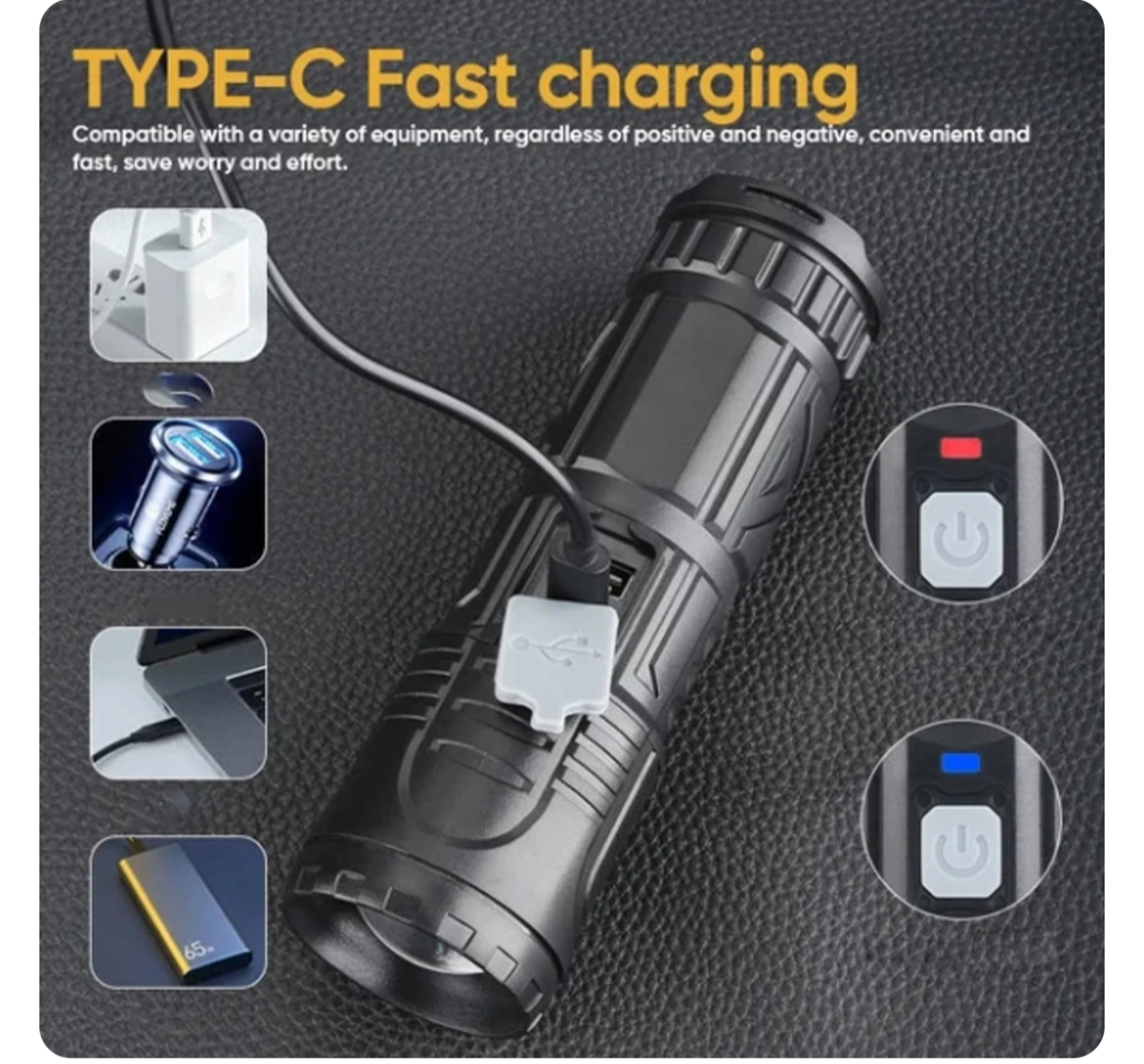 Kit Completo Linterna Táctica Laser