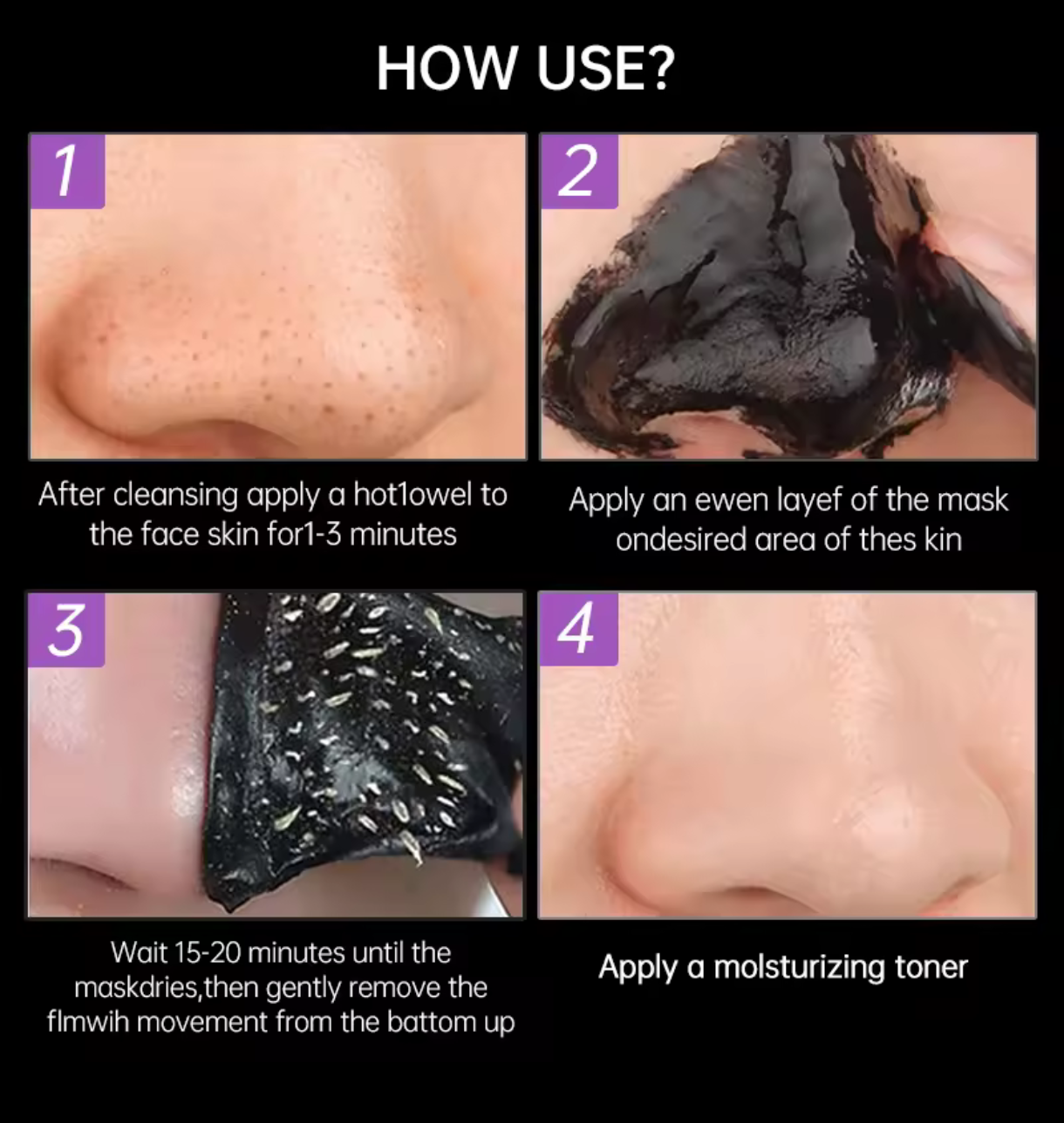 Mascarilla de carbón para blanquear los poros